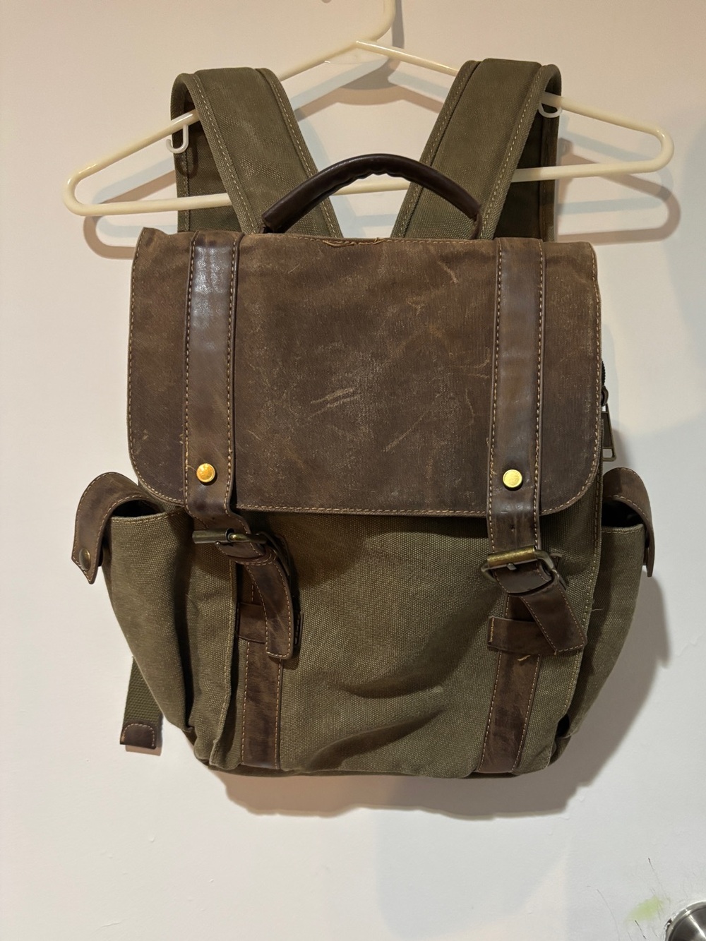 Cargoit canvas backpack army green/brown